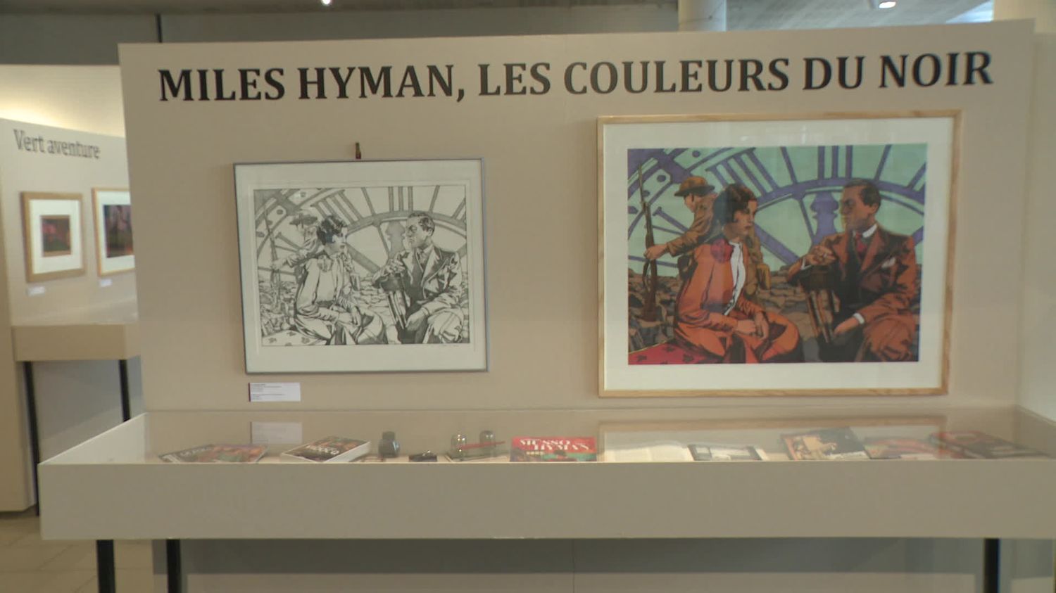 Drawings by the American illustrator Miles Hyman, an expert in crime fiction, exhibited in Limoges